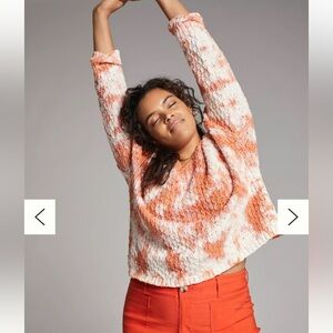 Anthropologie Pilcro Christian V-Neck Sweater‎ size small coral color Oversized